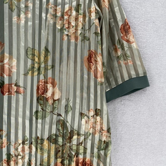 Vintage‎ R&M Richards Tunic Duster Top Cover Up Womens 14WP Green Short Sleeve - Picture 6 of 12